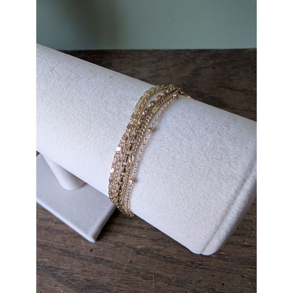 Elizabeth and James 5 Strand Gold Tone Chain Bracelet